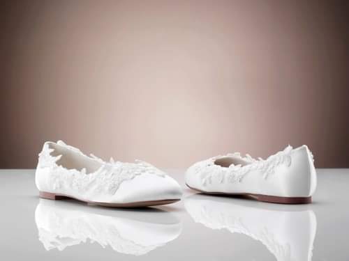 Ballerinaskor i satin m spetsbroderier